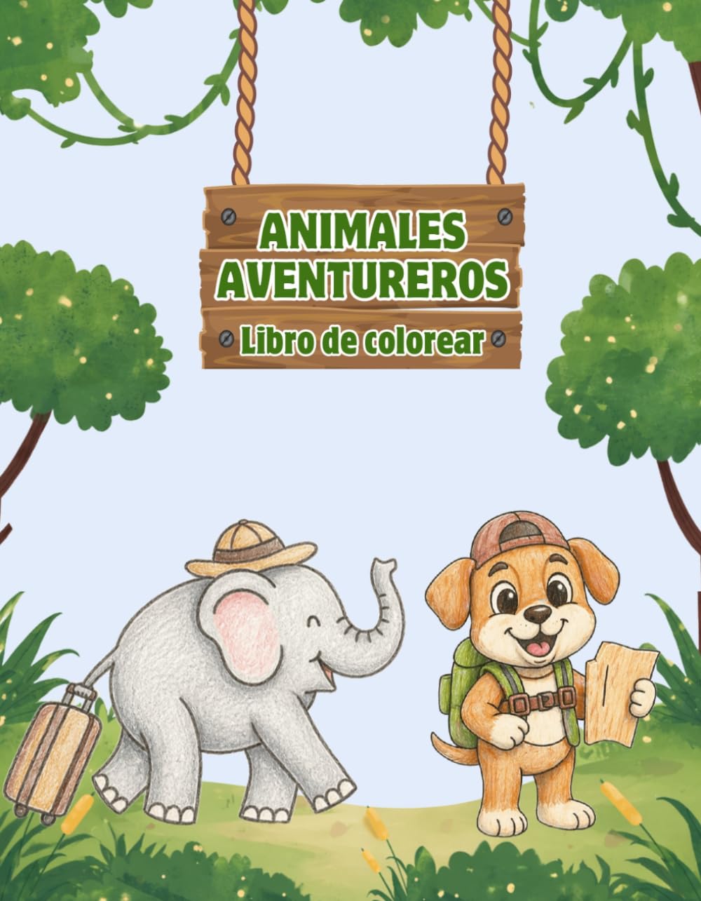 Animales Aventureros - Libro de Colorear para Niños: 20 ilustraciones de divertidos animales en acción