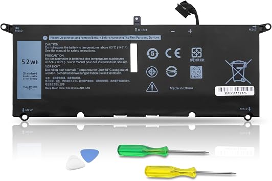 DXGH8 Laptop Battery for Dell XPS 13 9370 9380 2019 Lnspiron 13 7390 7391 2-in-1 5390 5391 7490 Latitude 3301 E3301 Vostro 5390 5391 Series 0H754V H754V G8VCF G8VCF6C HK6N5 P113G001 P82G7.6V/52Wh