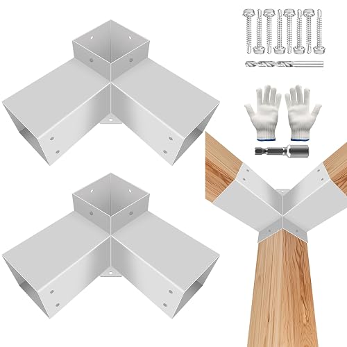 3-Way Pergola Bracket Kit,DIY Right Angle Corner Woodwork Brackets for