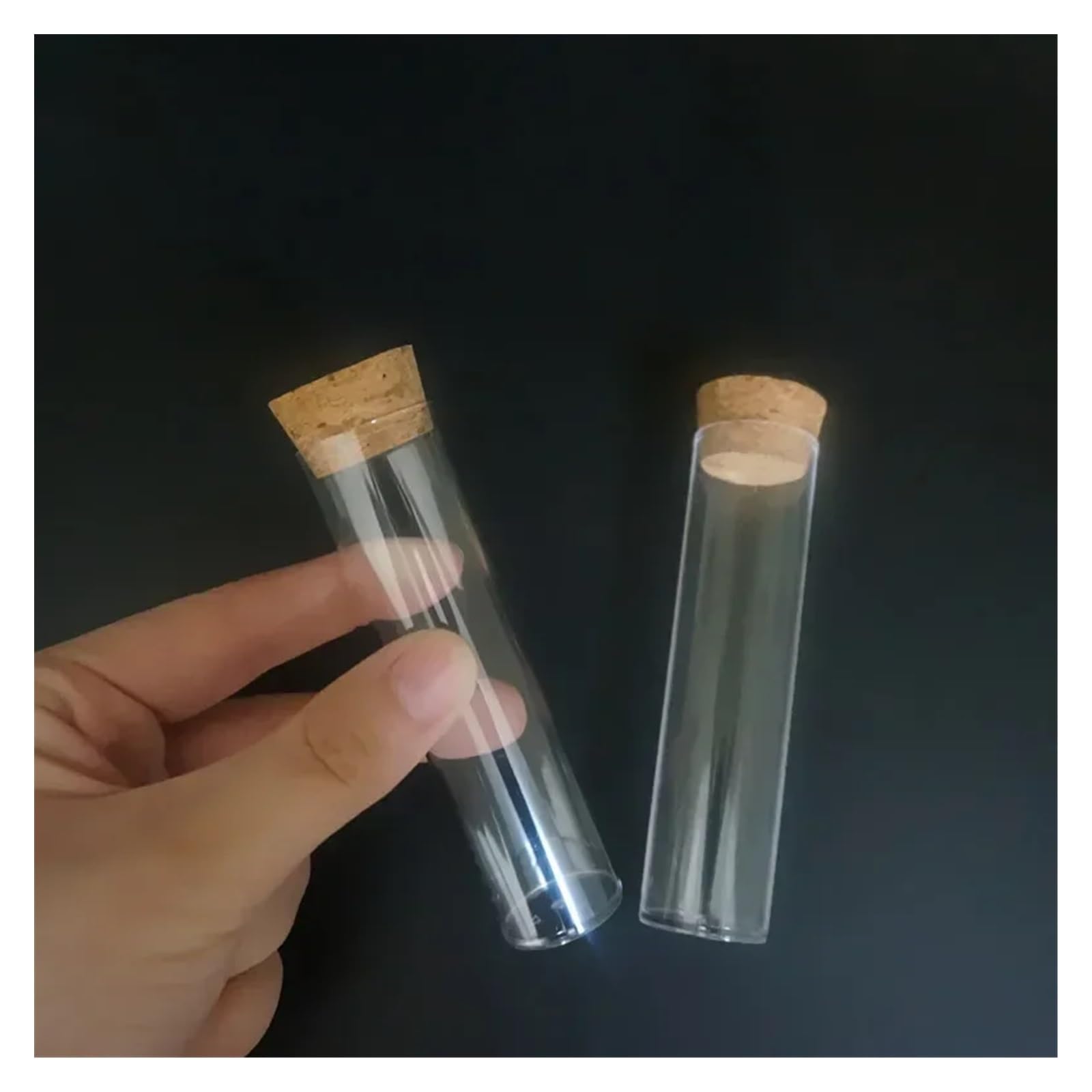 sprzęt laboratoryjny 12 szt./opakowanie 25 x 95 mm, plastikowe probówki laboratoryjne z płaskim dnem, probówka do pakowania próbek z korkiem