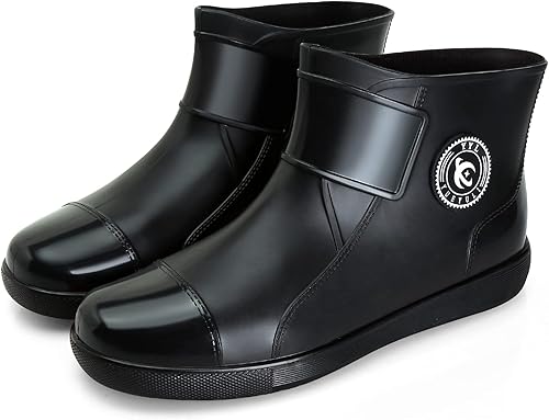 Hsttgsr Botas de lluvia para mujeres y hombres, botas de goma impermeables para hombre, botas de jardín antideslizantes, zapatos de pesca ligeros