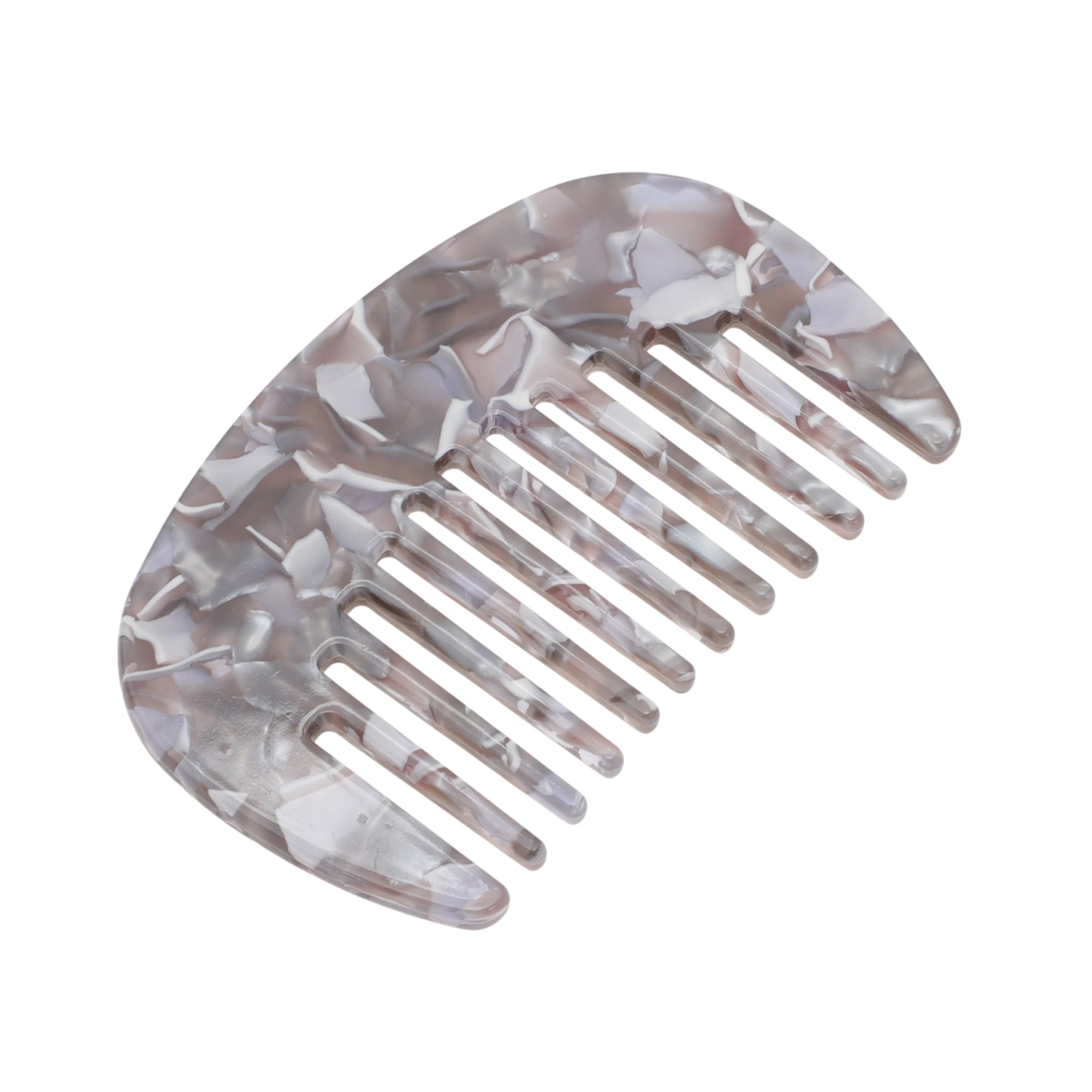 VOCOSTE Peine de dientes anchos, tamaño de bolsillo para cabello rizado, color gris plateado