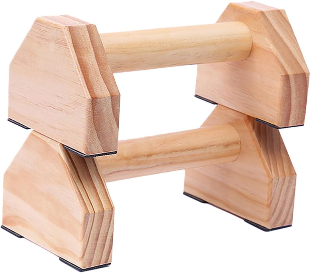 Solid Wood Push-up Bracket Fitness Stretch Stand for Calisthenics Durable Muscle Training Device Non-slip Design for Home Workouts for Strength and Endurance Training
