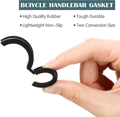 Miniatura 4 de 12 unids Junta de goma para manillar de bicicleta de 22.21.000 in a 1.252 in para manillar de bicicleta, espaciador de cuña de manillar de