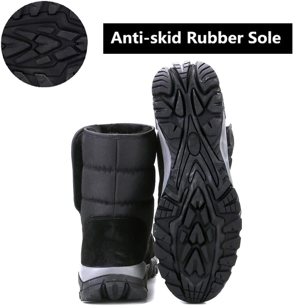 DADAWEN Men's Winter Snow Boots Outdoor Waterproof Anti-Slip Warm Fur Lined Cold Weather Boots - Image 2