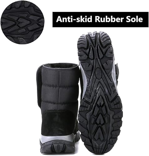 Miniatura 2 de DADAWEN Botas de nieve de invierno para hombre, impermeables, antideslizantes, con forro de piel cálida, para clima frío