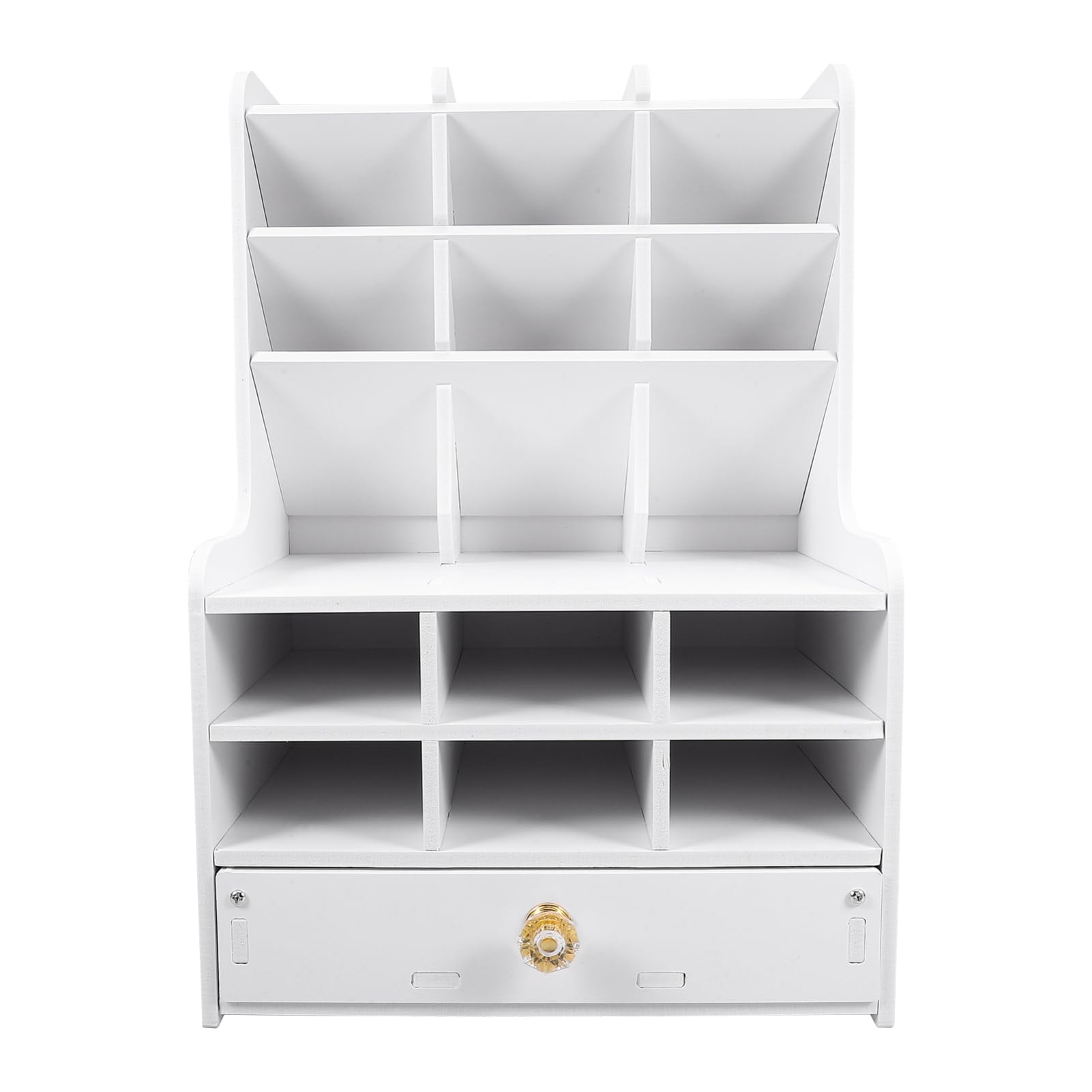 Organizer per Penne da Scrivania Portapenne in Pvc e Legno Contenitore Portaoggetti Scomparti Multipli Accessorio per Ufficio e Studio