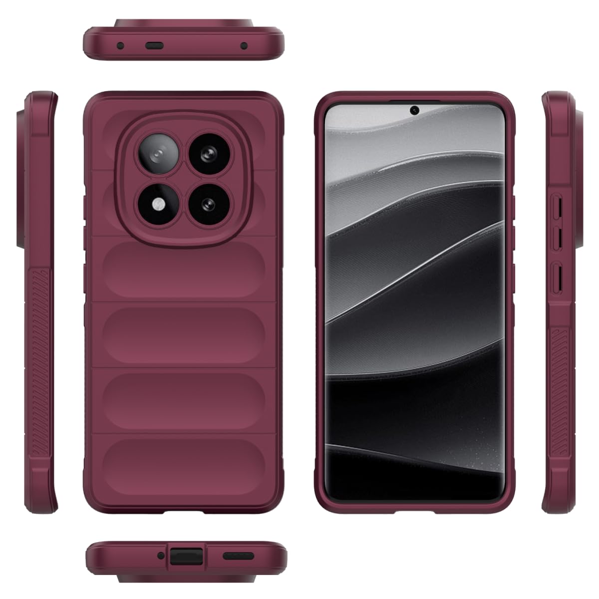 KANSi Cover per Xiaomi Redmi Note 14 Pro 5G/4G, Redmi Note 14 Pro+ (Plus), Poco X7 5G, Custodia Protettiva per Smartphone con Anello Rotante - Antiurto Bumper Viola