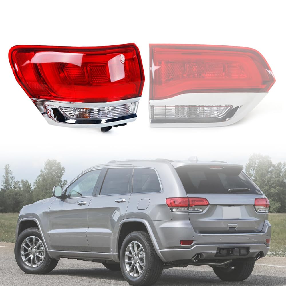 Tylne światło dla Grand Cherokee 2014 2015 2016, wymiana świateł hamulcowych lampa samochodowa lewa prawa strona pasażera kierowca, lewa strona zewnętrzna