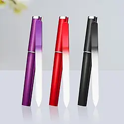 Generic Lixa de unha de vidro, pacote com 3 lixas de cristal de dupla face para unhas naturais e acrílicas