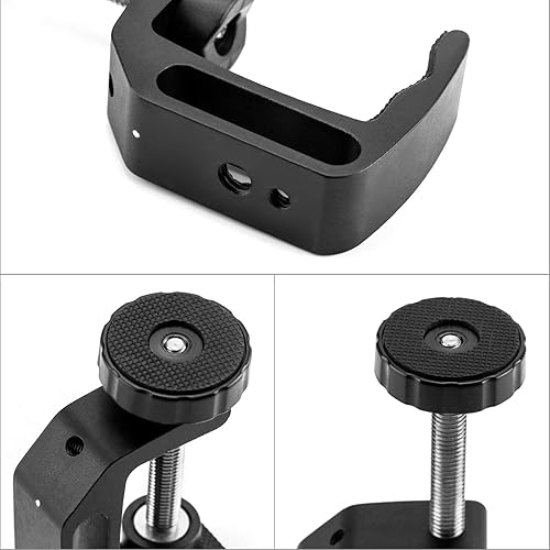 Miniatura 4 de Eyluck Abrazadera universal en C, orificio de rosca resistente de 14 y 38 para soporte de escritorio, fotografía de estudio de fotografía, soporte