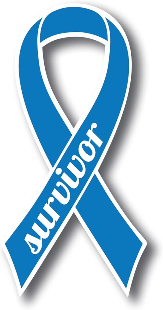 Magnet Me Up Colon Cancer Survivor Blue Ribbon Magnet Decal, 3.5x7 Inches, Automotive Magnet for Car Truck SUV, Any Magnetic Surface, Celebration of Strength, Admiring Survivors, Crafted in USA