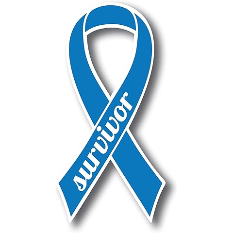 Magnet Me Up Colon Cancer Survivor Blue Ribbon Magnet Decal, 3.5x7 Inches, Automotive Magnet for Car Truck SUV, Any Magnetic Surface, Celebration of Strength, Admiring Survivors, Crafted in USA