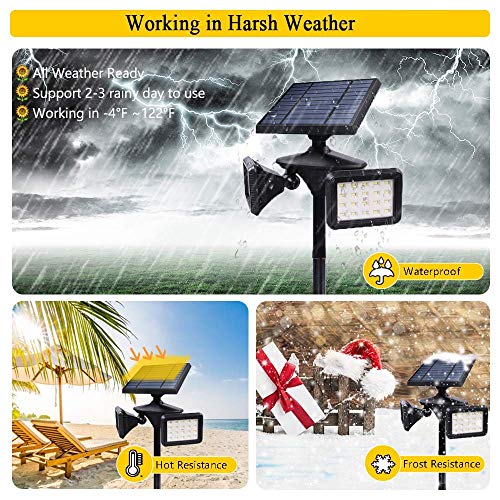 Emaner Motion Sensor Solar Light Outdoor, Dusk To Dawn Wireless Security Led Flood Light, 6000K Very Bright, Solar Powered Landscape Spotlights Waterproof For Garden/Driveway/Porch, (1-Pack) #TOP4