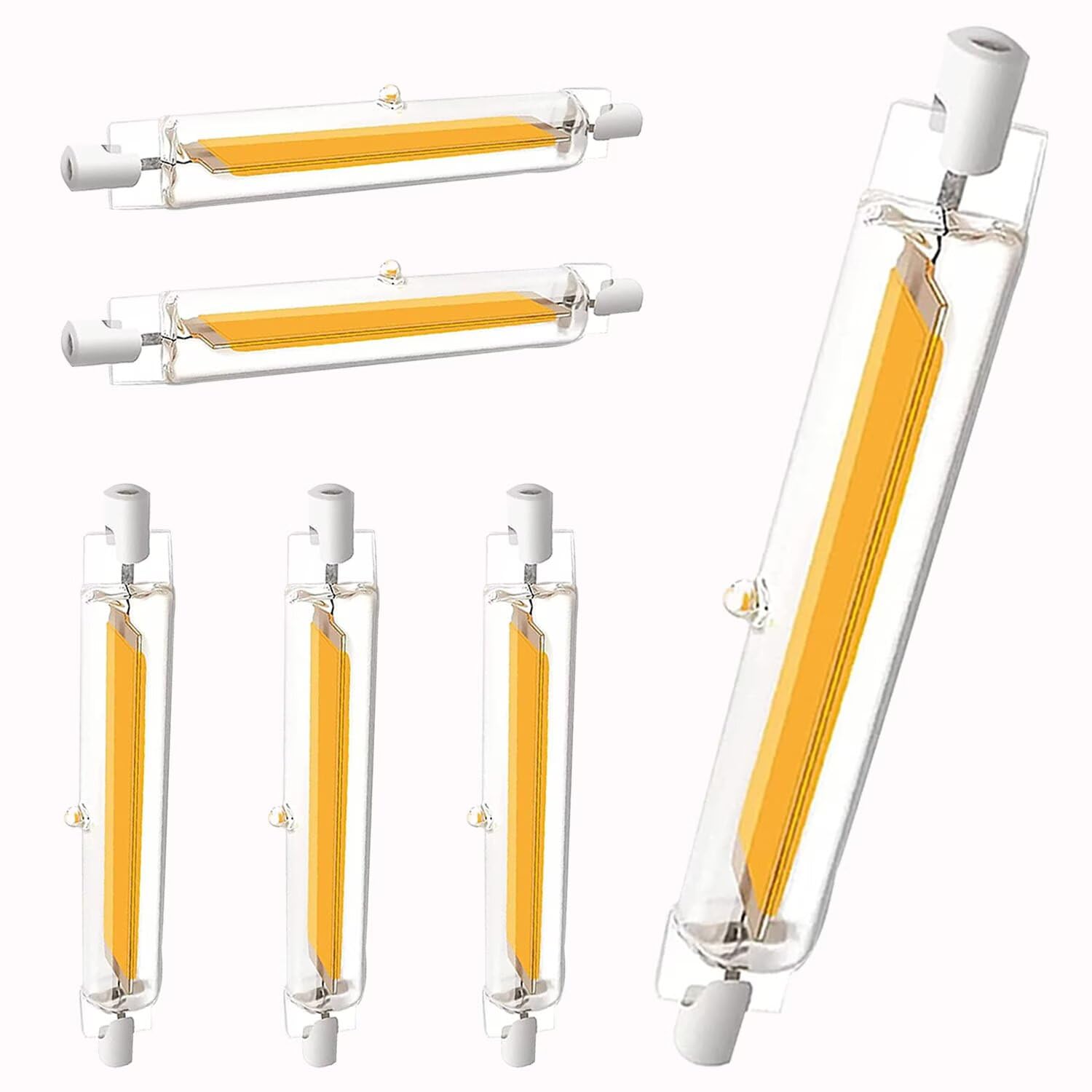 R7S LED 118mm Dimmbar 20W lampen Ersatz für 200W Halogen Leuchtmittel | 2000LM 6000K Kaltweiß, CRI≥85, 360° Abstrahlwinkel, Hightlight Birne für Strahler Deckenfluter Außenleuchten, 6er Pack