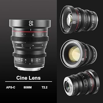 MEKE 85mm T2.2 Mini Fixed Prime Manual Focus Wide-Angle Cinema Lens for M43 Micro Four Thirds MFT Mount Cameras BMPCC 4K Z CAM E1 E2 E2C