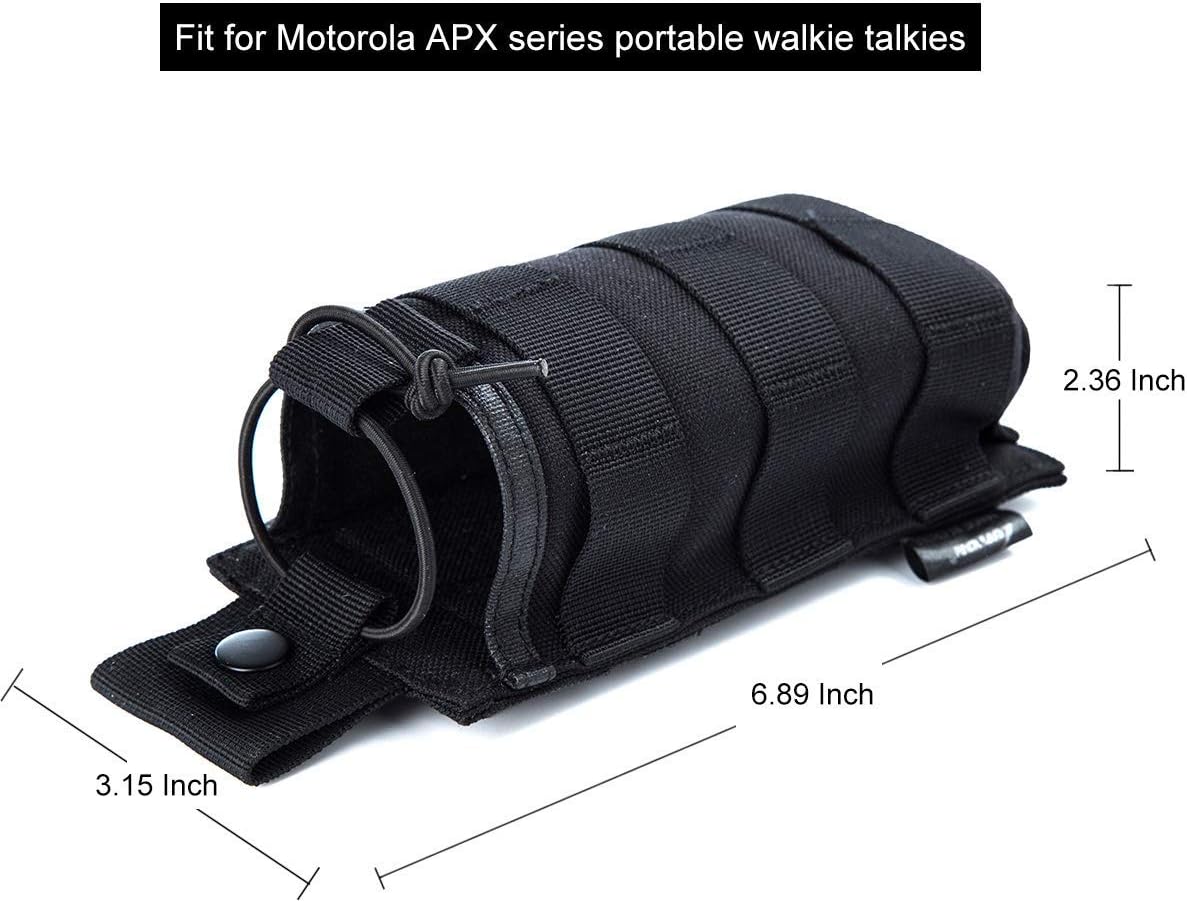 Radio Case/Holster/Pouch/Holder/Bag Tactical Universal Case Military Molle Radio Case for Baofeng Motorola Midland CB Walkie Talkies Compatible with 5.11 Bags (Black 2 Pack)