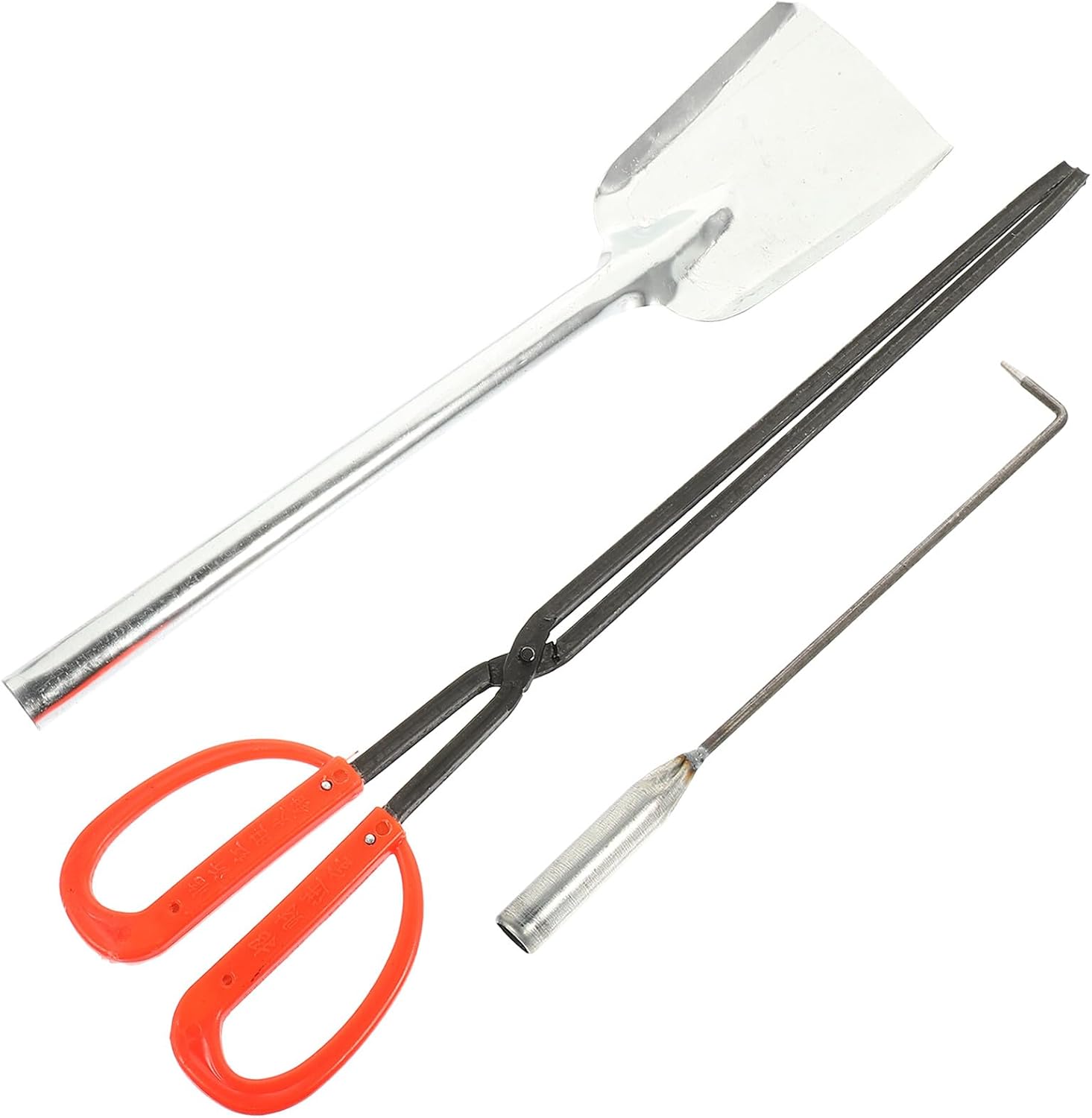 VICASKY 3pcs Fireplace Tool Set with Iron Fire Poker Long Handle Coal Shovel and Fire Tongs for Home Use