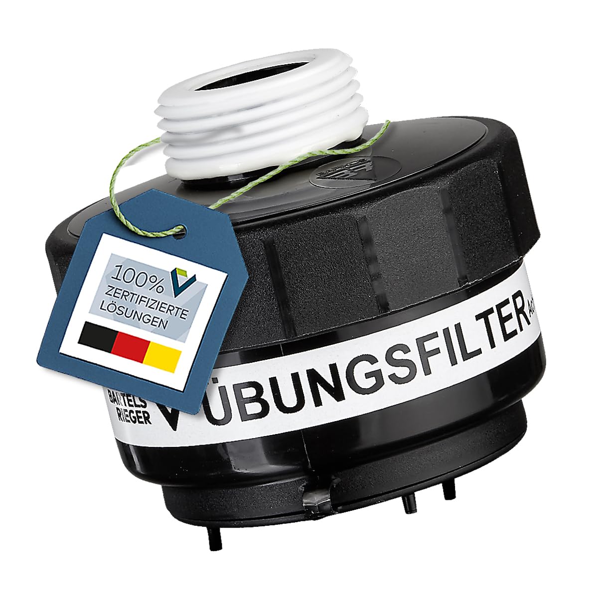 BartelsRieger Übungsfilter M45x3 für Feuerwehr und Rettungsdienste | Simuliert Gewicht und Einatemwiderstand eines Kombinationsfilters Typ ABEK2P3, Volumenstrom von 65 l/min, wiederverwendbar