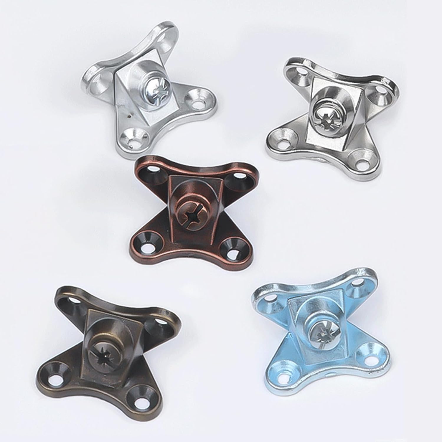 10 PCS Removable Combination Butterfly Corner Code, Detachable Corner Brace, Zinc Alloy L Shape Support Connector Brackets, Right Angle Corner Brace with Screws for Wood, Furniture (Plated Qinggu)