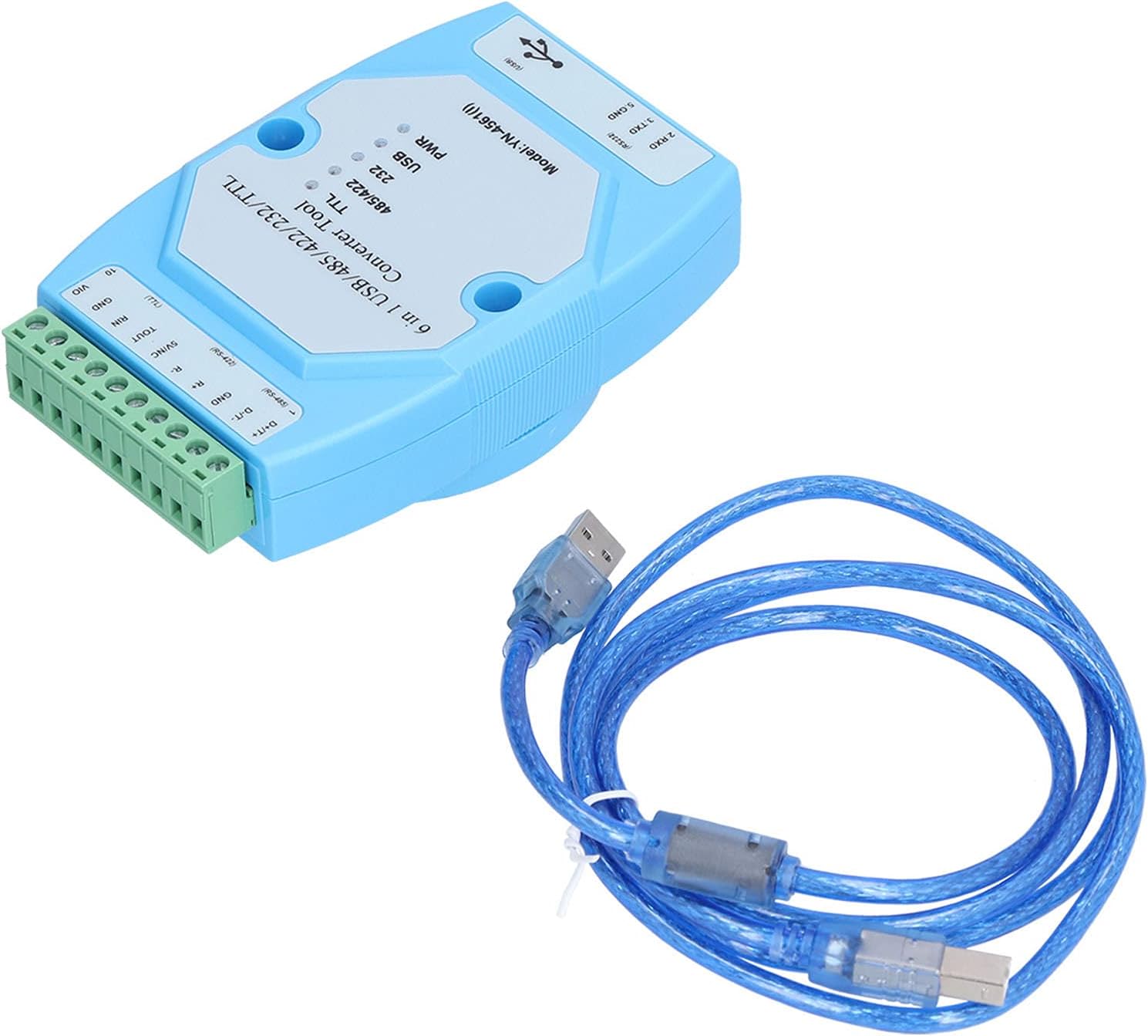 Jeffergarden Isolated 6 in 1 Serial Port Module, ABS, USB to RS232 RS485 RS422 TTL Converter, 1kV Isolation for Industrial Use