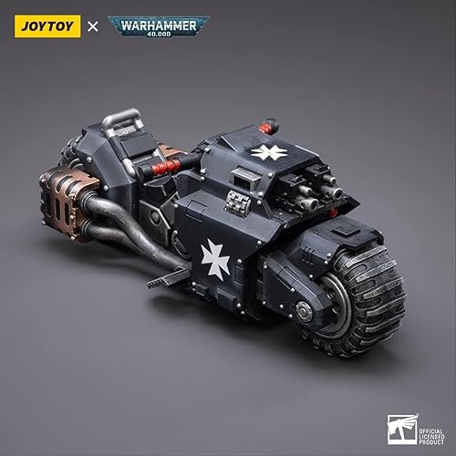 Miniatura 4 de JOYTOY 118 Warhammer 40,000 Space Marines Black Templars Outriders Motorcycle Collection Model Birthday Gift
