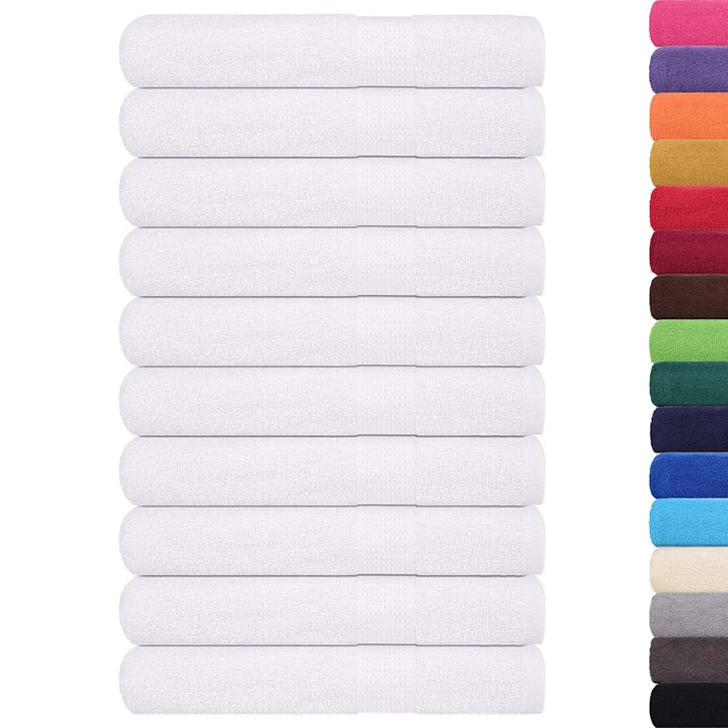 vidaXL Toallas 10 uds 100% algodón Blanco 100x200 cm 600 gsm
