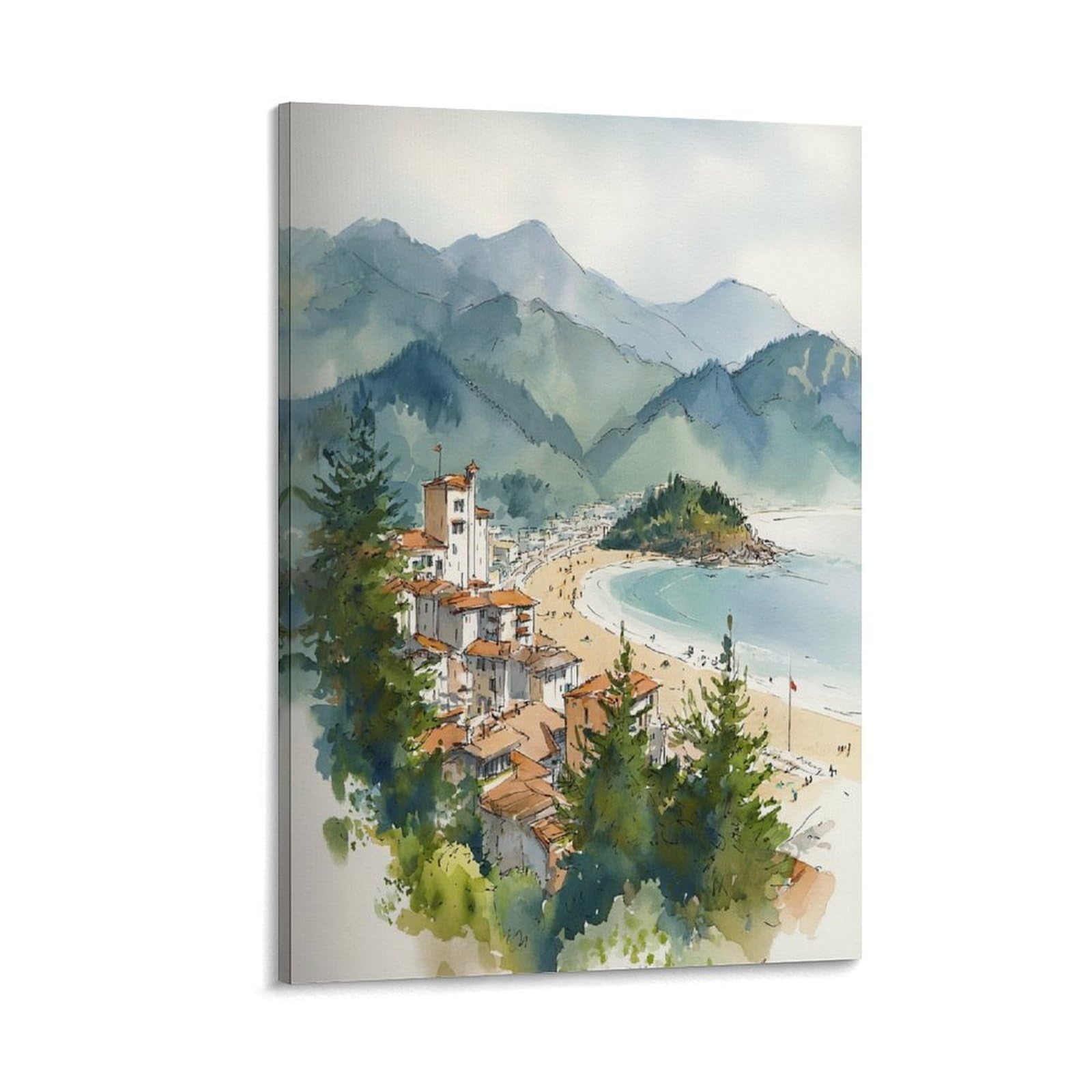 Tofino 20x30inch(50x75cm) Vintage Travel Poster Watercolor Canvas Art