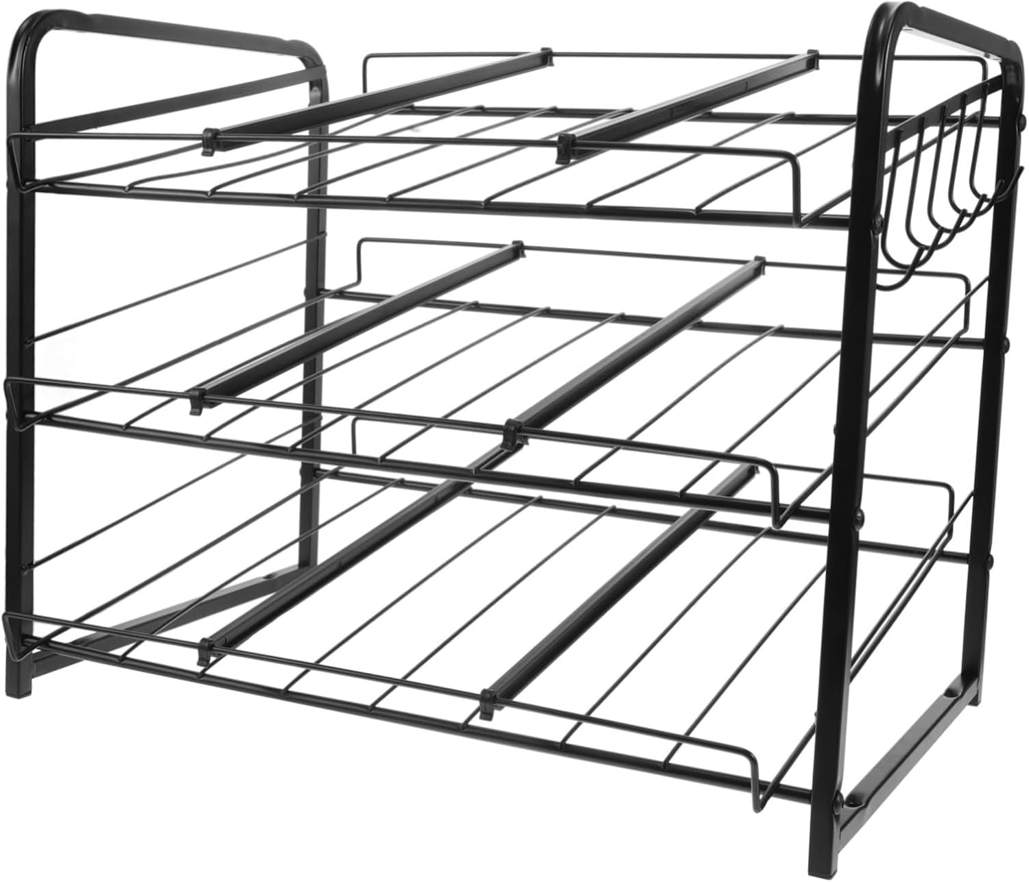 Soda Can Organizer Rack with Adjustable Stackable Design for Refrigerator Pantry Cabinet High Capacity Beverage Can Storage Holder for Kitchen Countertop
