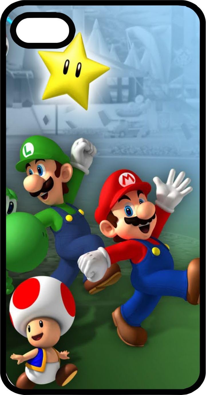 Mario, Luigi, Yoshi, & Toad Black Plastic Case for Apple iPhone 5 or iPhone 5s