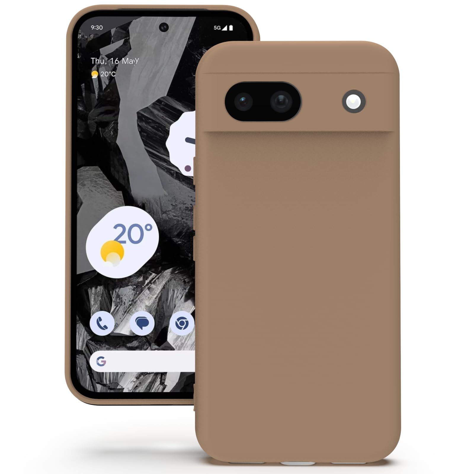 YATWIN Silicone Back Case for Google Pixel 8A, Soft-Touch Phone Back Cover for Google Pixel 8A-Milk Tee, Black