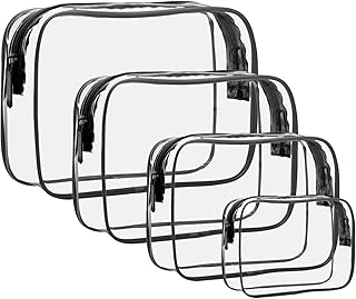 Clear Toiletries Bag, 4 in 1 Toiletry Bag, Clear PVC Makeup Bag Wash Bag Travel Toiletry Bag for Travel, Business, Bathroom, Cosmetic Bag for Women, Men, and Kids Must Have Travel Accessories