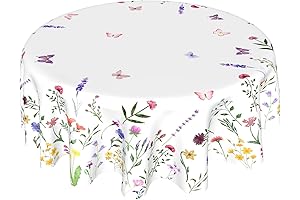 Kawani 60 Inch Round Spring Floral Tablecloth