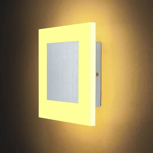 Miniatura 9 de Kawell Moderno apliques de pared LED de 10 W, lámpara de pared LED cuadrada de acrílico para interiores, lámpara de pared LED minimalista para