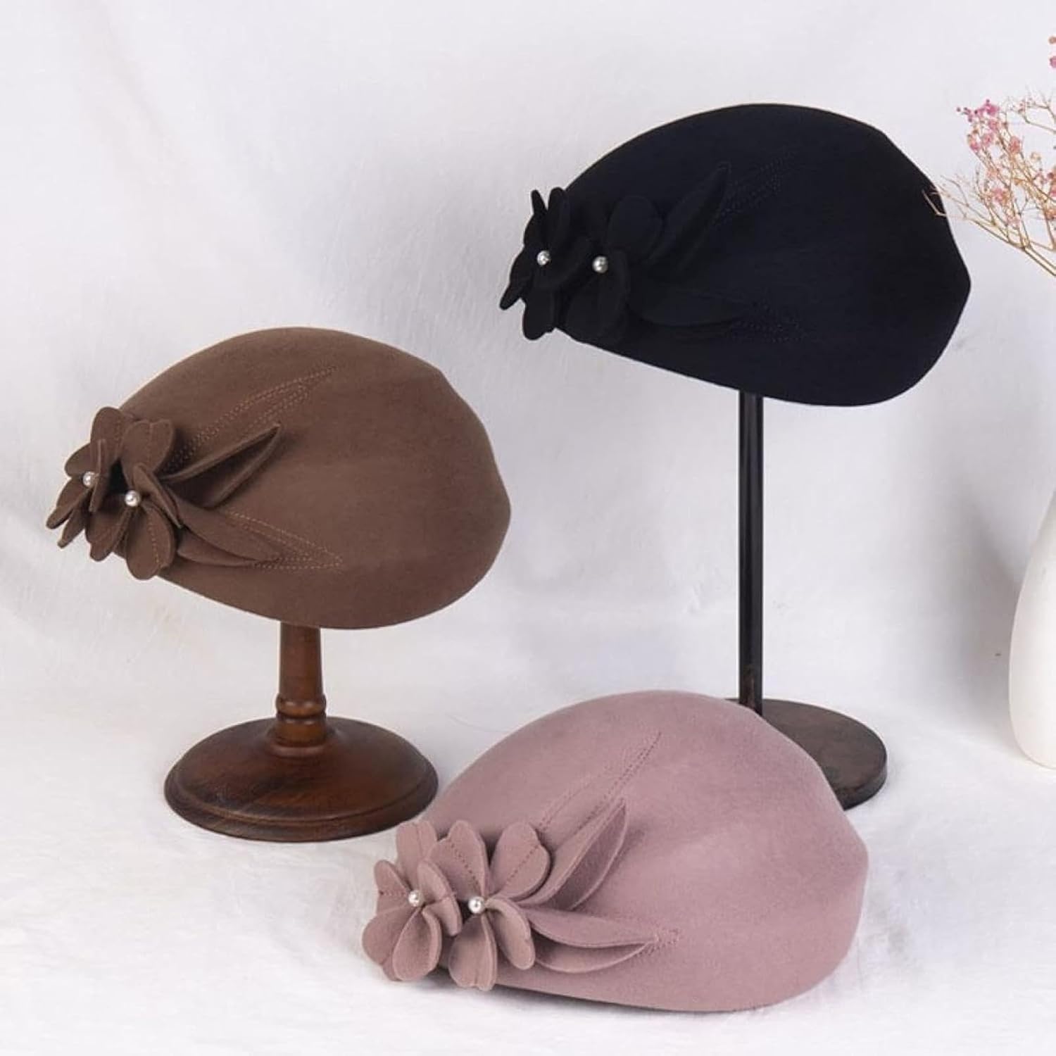 Pearl Beret Women's Autumn/Winter Flower Hat