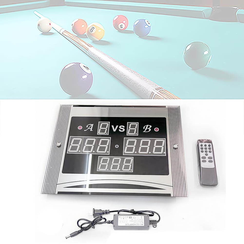 Tabellone segnapunti elettronico per snooker e biliardo con telecomando, conteggio interno, display digitale LED multifunzionale per un punteggio accurato e facile da usare