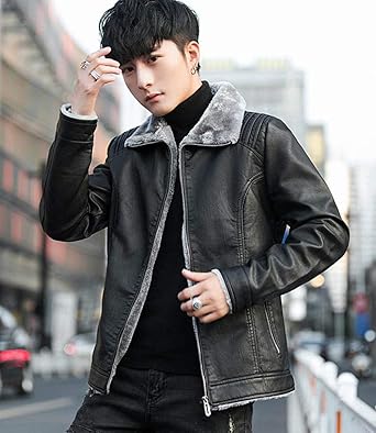 Amazon | [Bestmood] メンズ レザージャケット 裏ボア あったか 革  
