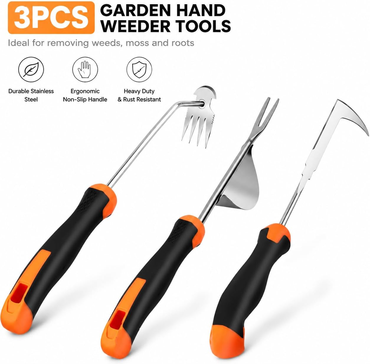 3PCS Garden Hand Weeder Tools Weed Puller Tools Manual Hand Weeder Paver image 3