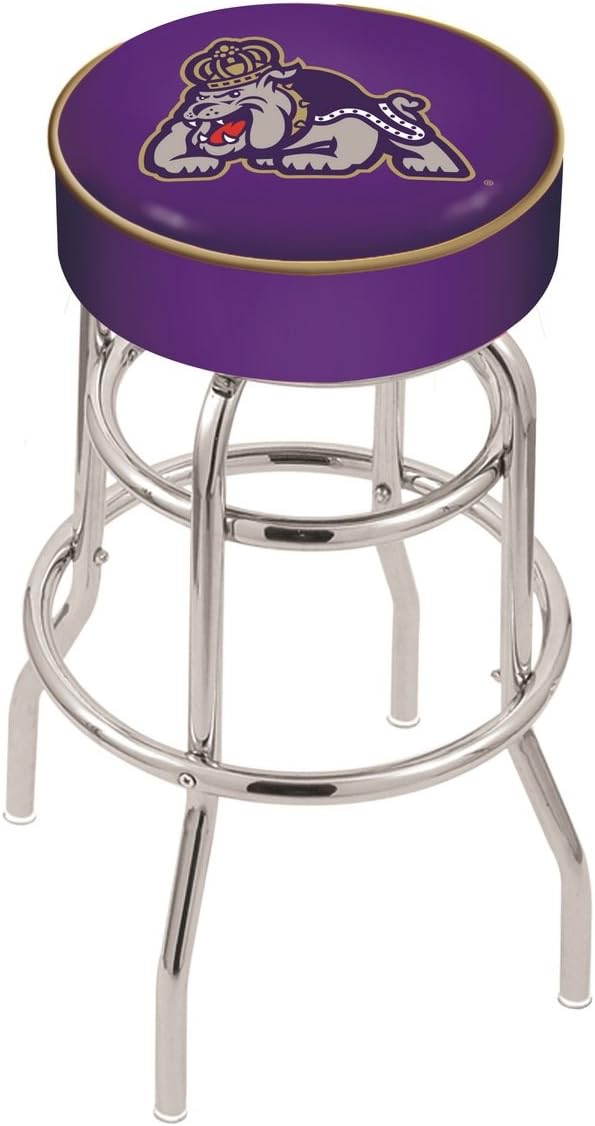 HBS L7C1-4" Arizona State Cushion Seat with Double-Ring Chrome Base Swivel Bar Stool and Sparky Logo by The Holland Bar Stool Company