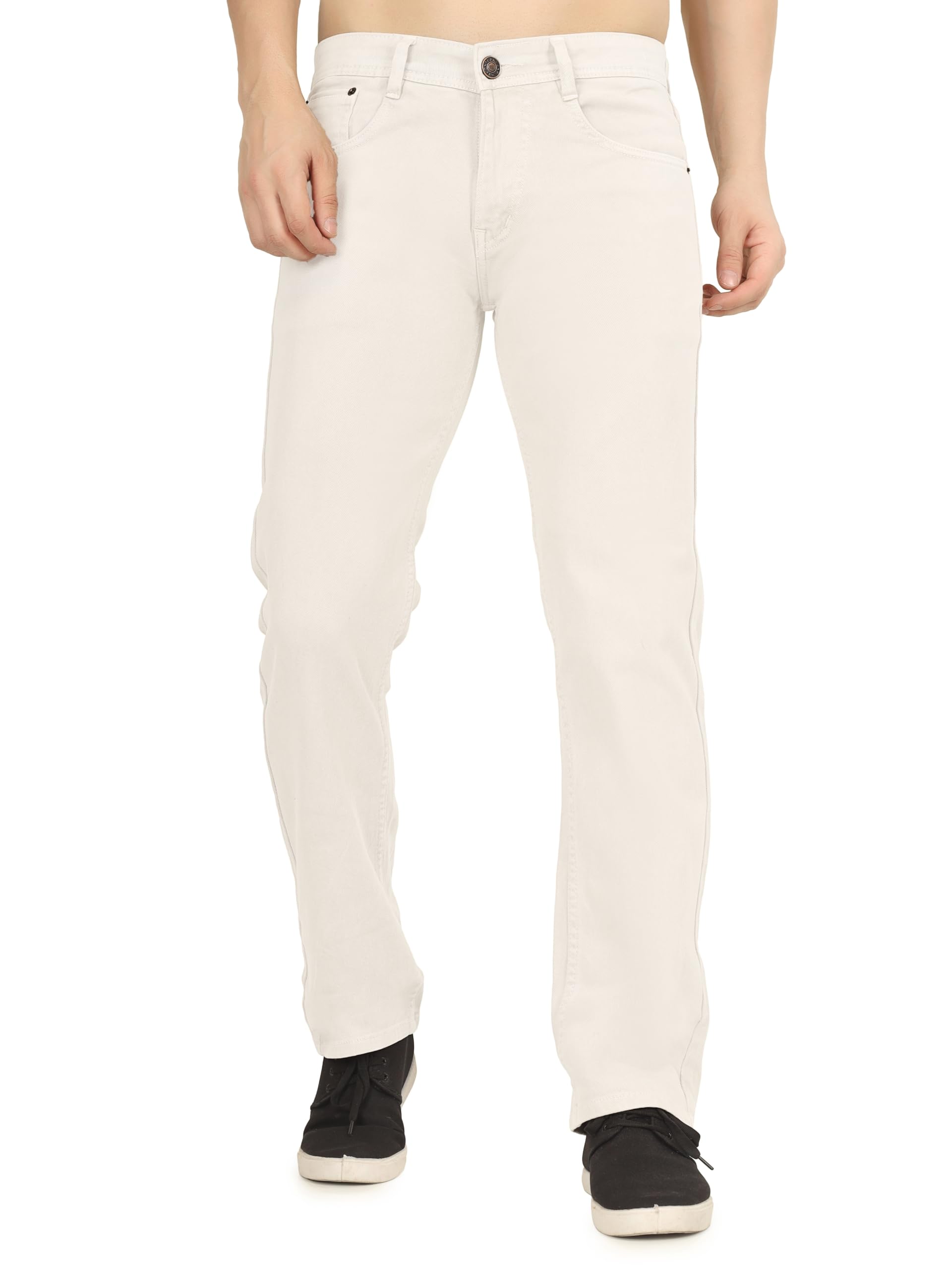 Men's Relaxed Fit Stretchable Jeans | Organic Cotton Lycra Blend | Mid Rise | Full Length | Soft & Comfortable-picture-34