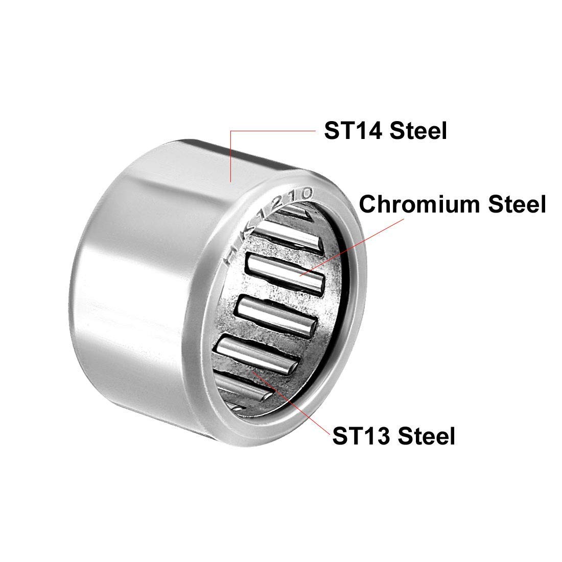 5Pz HK1210 Ago Rullo Cuscinetti - [12Mm X 16Mm X 10Mm] Aperto Estremità Per Ridu - Foto 2