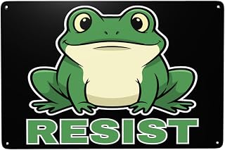 Resist Portland Frog Protests Metal Sign Decor Fdt Tin Painting Wall Retro Decorative Accessory Home Bar Decor 12 X 8 Inch