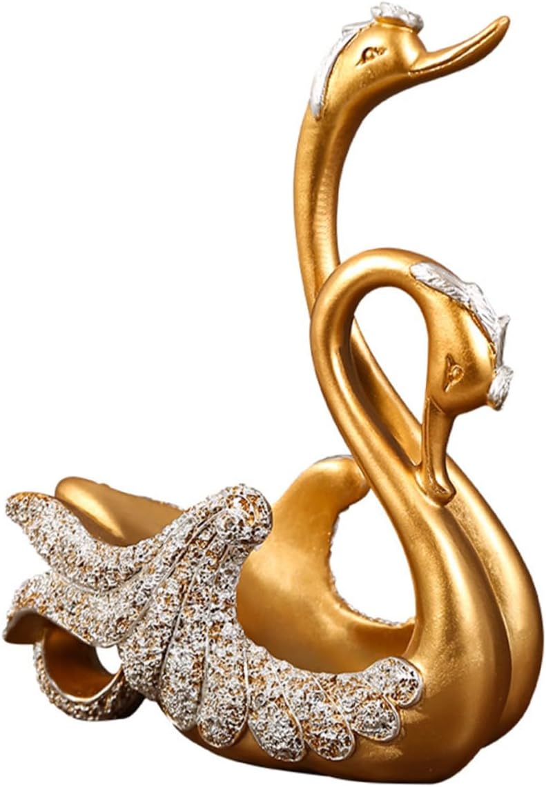 Mobestech Elegant Resin Decorative Rack for Tabletop Wine Bottle Holder Stand Red Wine Display Gold Accents for Kitchen and Living Room Decor