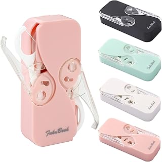 Portable Floss Pick Dispenser, 4Pack Dental Pick Holder with 48 Floss Picks, Travel Floss Pick Organizer Flosser Storage Box for Female Male Tooth Cleaning (White+Green+Black+Pink)