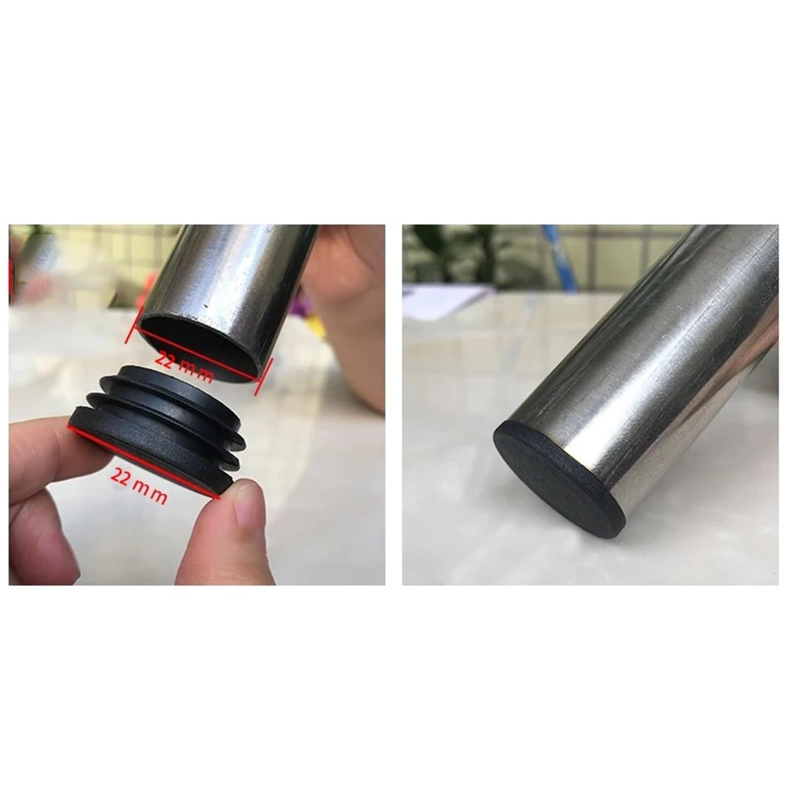 Kunststoffstopfen für Tischbeine, Tischbeine, 22 mm Durchmesser, rund, Kunststoff-Abdeckgewinde für Tischbeine, Möbel, 100 Stück