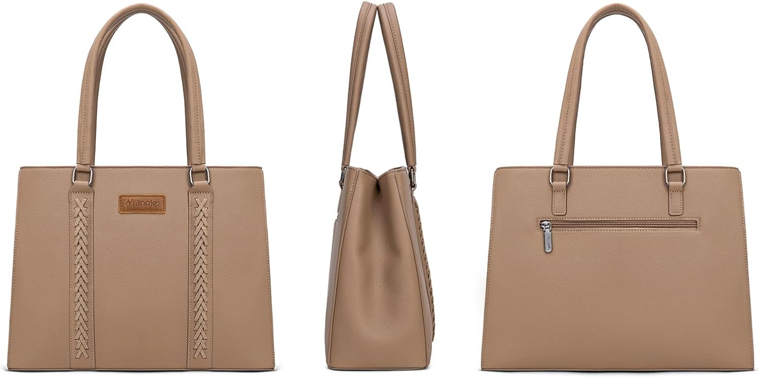 Montana West Wrangler Tote Bag for Women, Double Compartment Purse,Whipstitch Handbag fit for 13.5" Laptop - Image 6
