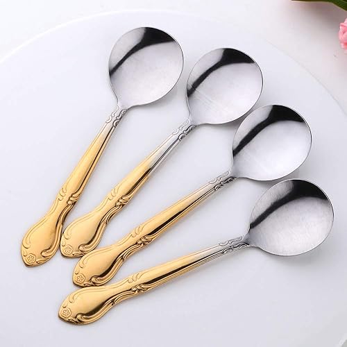 Miniatura 103 de Juego de 12 cucharas de café, mini cucharas de café, cucharas de espresso de acero inoxidable, cucharas pequeñas para postre, té, aperitivo, 4.6