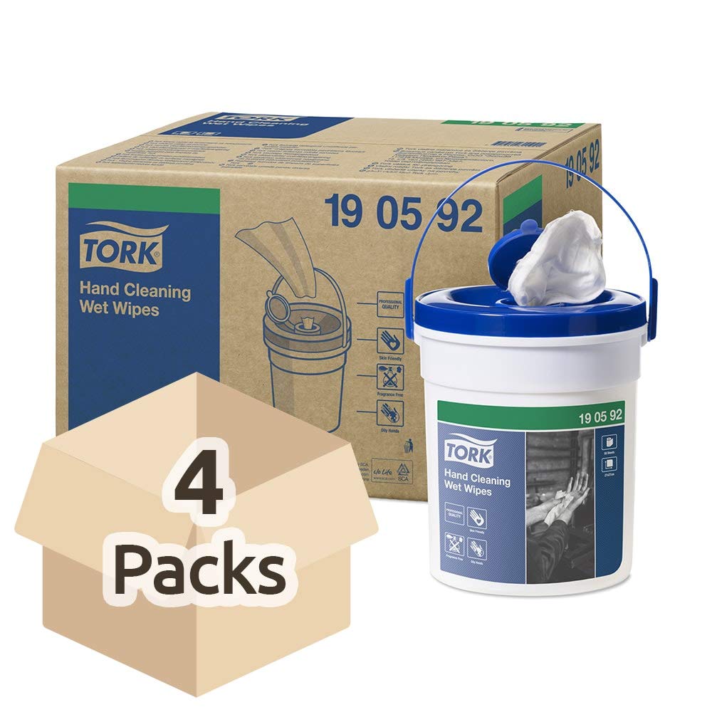 Tork Prem.Wet hand cleaning wipes,1-plywhite,16mx27cm,case 4 buckets/58 sheets