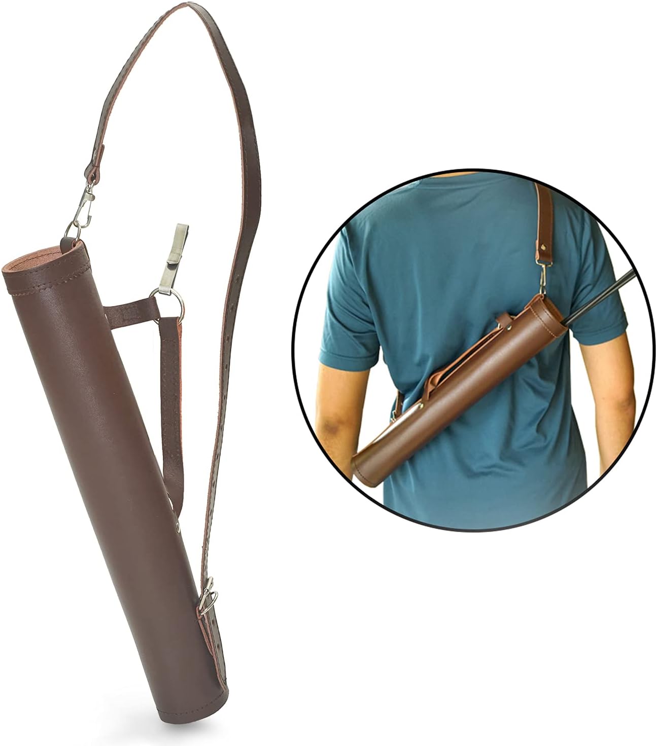 Leather Crafts Archery Back Arrow Quiver Genuine Leather Arrow Case