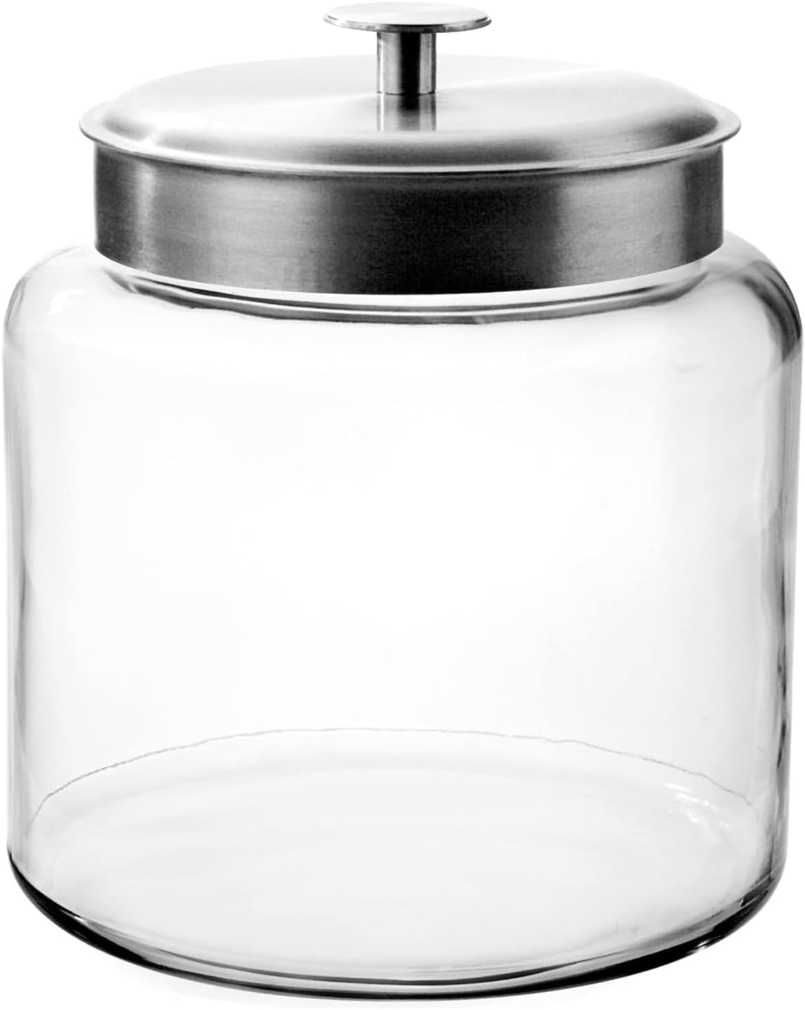 1.5 Gallon Montana Glass Jar with Lid (2 piece, brushed metal, dishwasher safe)